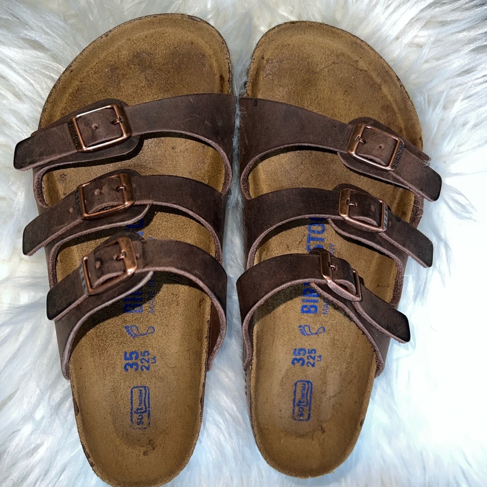 Birkenstock Dark Brown Triple Strap Sandals